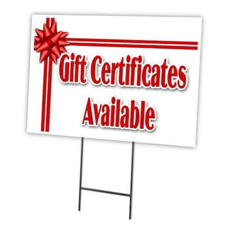 Signmission Gift Certificates Yard Sign & Stake outdoor plastic coroplast window, C-1216-DS-Gift Certificates C-1216-DS-Gift Certificates